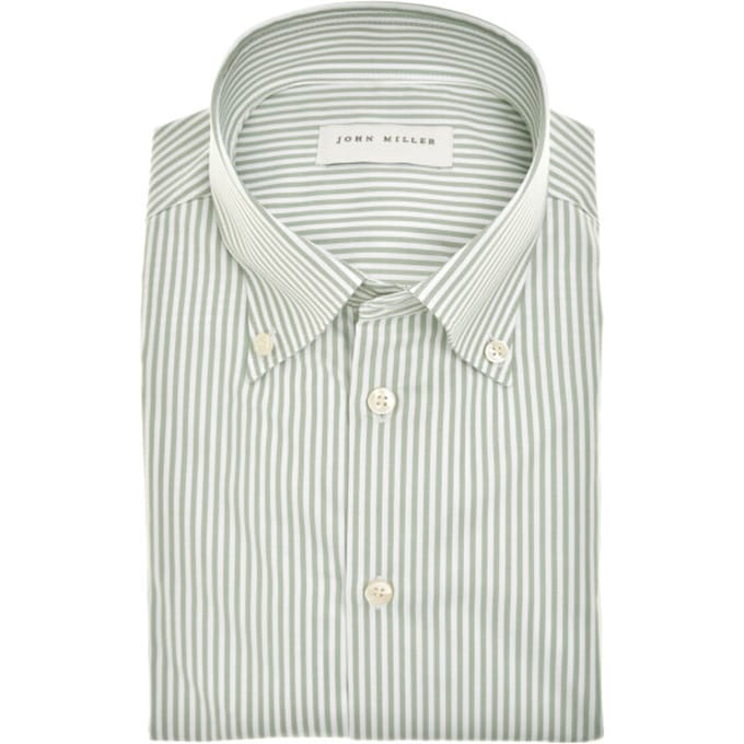 John Miller Overhemd Slim Fit  Groen 5142651