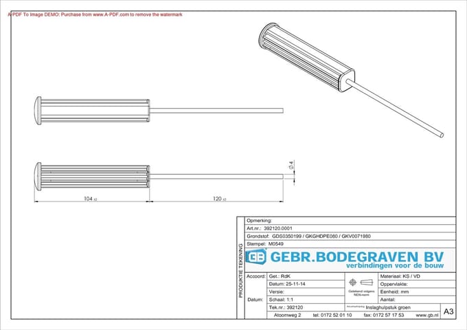 GB Inslaghulpstuk uni-flex tbv GY14048411 392120 (Prijs per stuk)