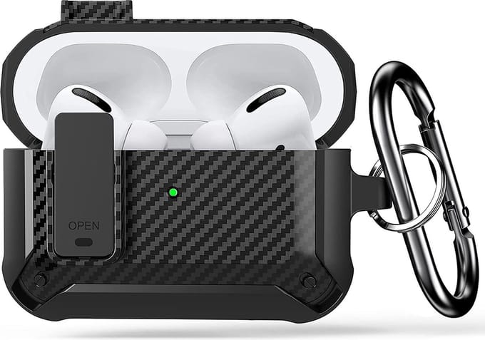 YONO Hoesje geschikt voor Airpods Pro 2 -1 - Case - Lock - Carbon Look