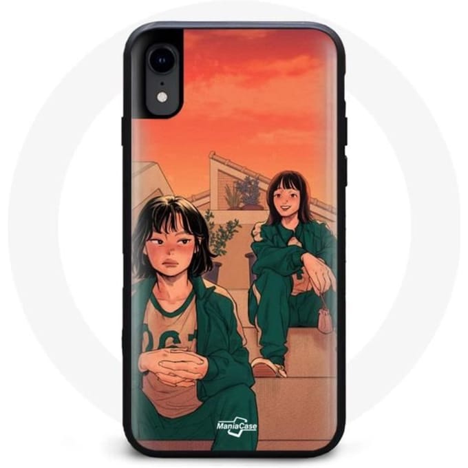 Coque - Maniacase - Iphone X - Souple - Noir - Squid Game
