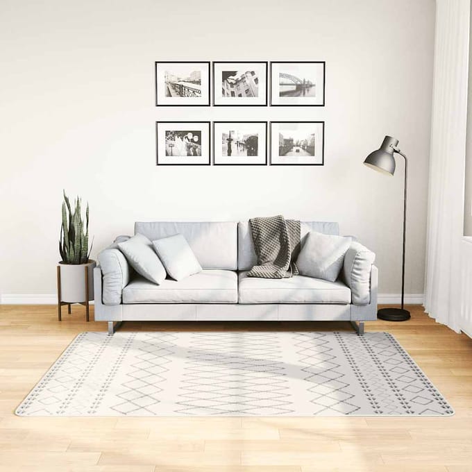 vidaXL - Vloerkleed - wasbaar - 120x180 - cm - zwart - en - wit