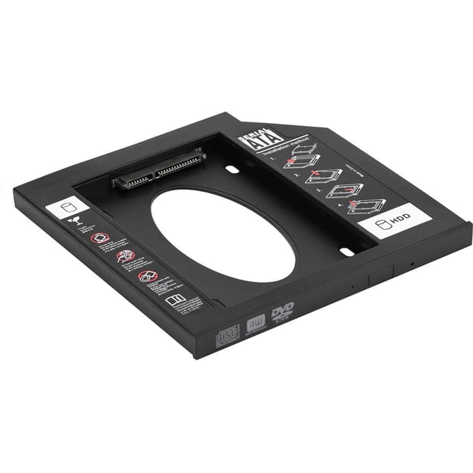 2.5 SATA HDD SSD Behuizing Harde Schijf Bay Caddy Optische DVD Adapter voor Laptop 9.5mm black