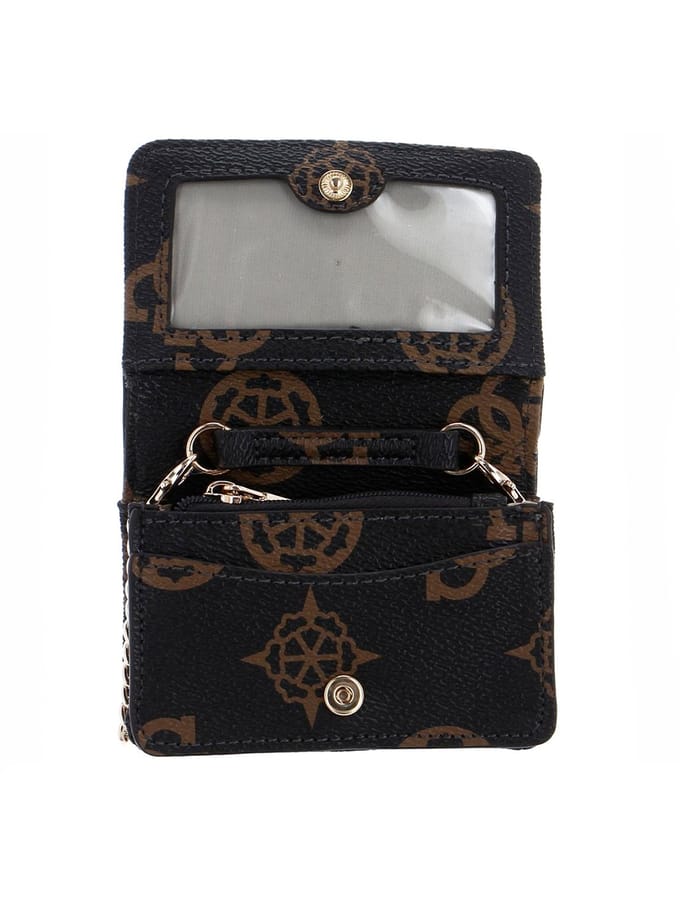 GUESS Schoudertas Meridian Micro Mini Mocha Logo Donkerbruin