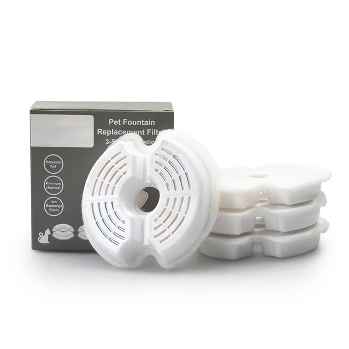 Vervangende cartridge voor waterdispenser voor huisdierenkatten 4Pcs/Set wit