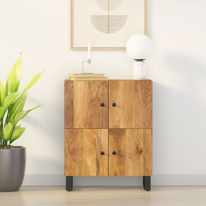 vidaXL - Dressoir - met - 4 - deuren - 60x33x75 - cm - massief - mangohout
