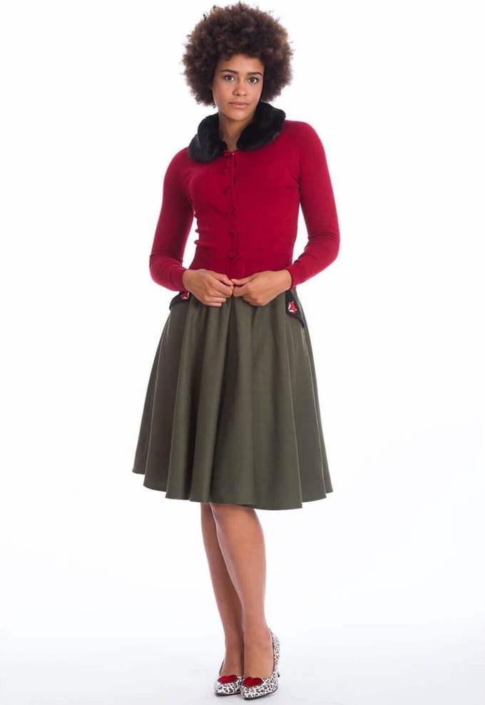 Dancing Days - BOW DREAMING Cardigan - M - Bordeaux rood