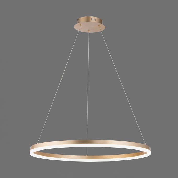 Paul Neuhaus LED hanglamp Titus, Ø 80 cm, messing, dimbaar