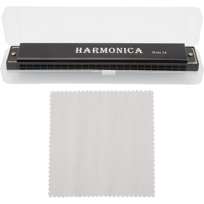 Mondharmonica met 24 gaten voor beginners Plastic mondharmonica Blaasinstrument voor podiumoptredens white