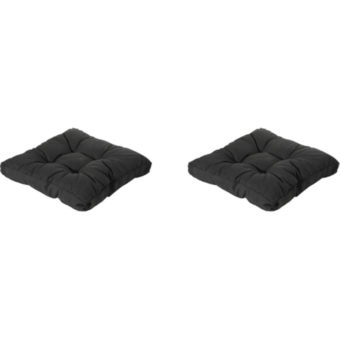 Madison - Florance Zitkussen Rib black - Ca. 73x73 cm - Set van 2