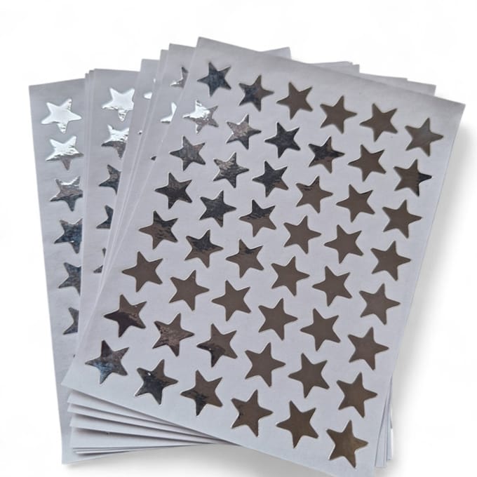 480 stickers ster zilver