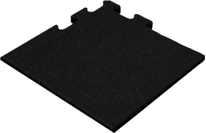 Rubber puzzel tegel 15 mm - 50 x 50 cm - Zwart - Hoekstuk