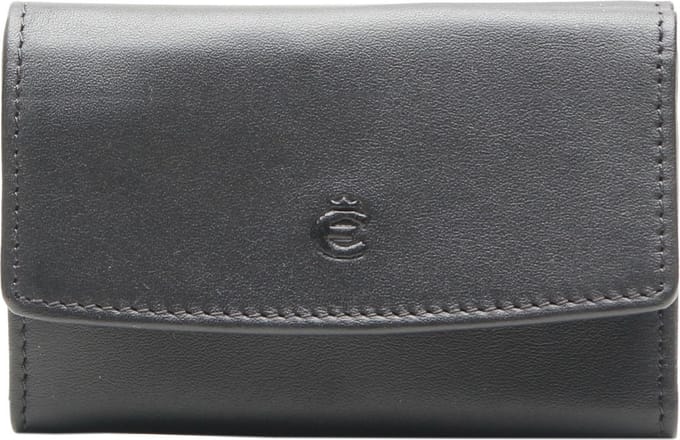 Esquire Leren Sleutelgeval Logo Key Case Black Zwart