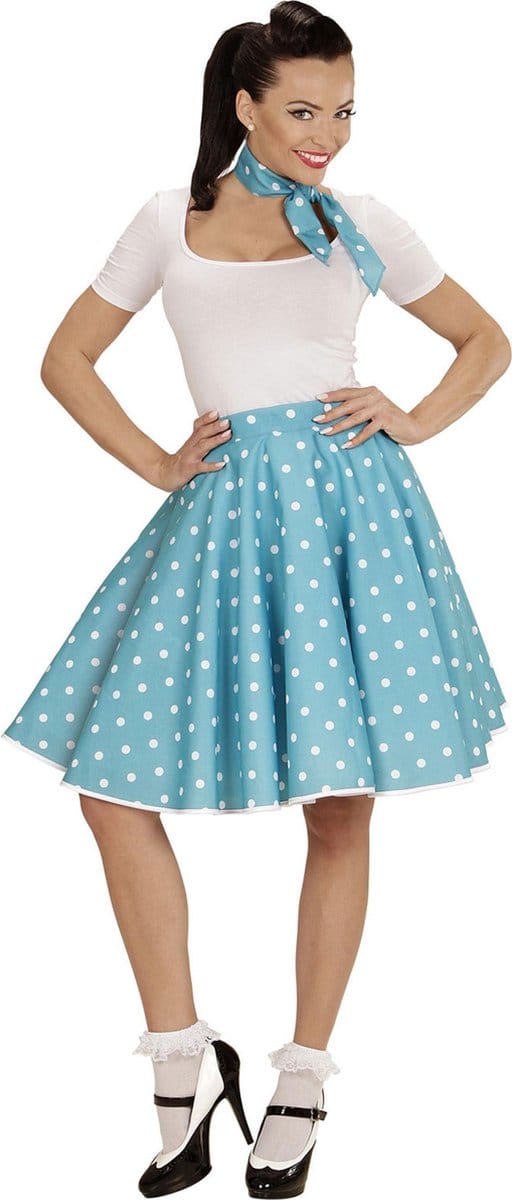 Rock en Roll rokje blauw met halsbandje