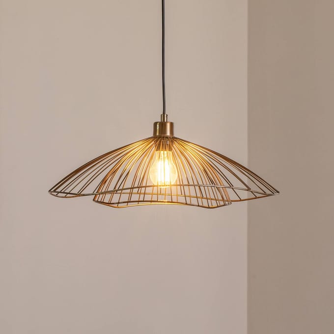 Opviq Hanglamp Tel, oud messing, Ø 50 cm, 1-lamp, metaal