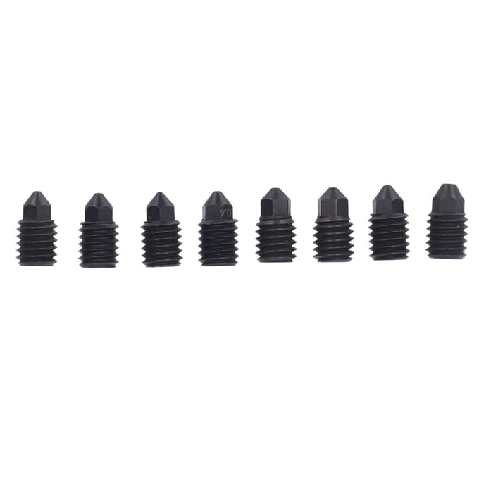 8 buses en acier trempé pour extrudeur d'imprimante 3D Bambu Lab Hotend Set 0.2 0.4 0.6 0.8mm black