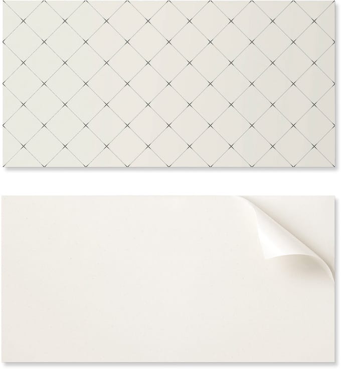 Zelfklevend vinylpaneel met print, 120x60 cm, geometrisch ruitpatroon.