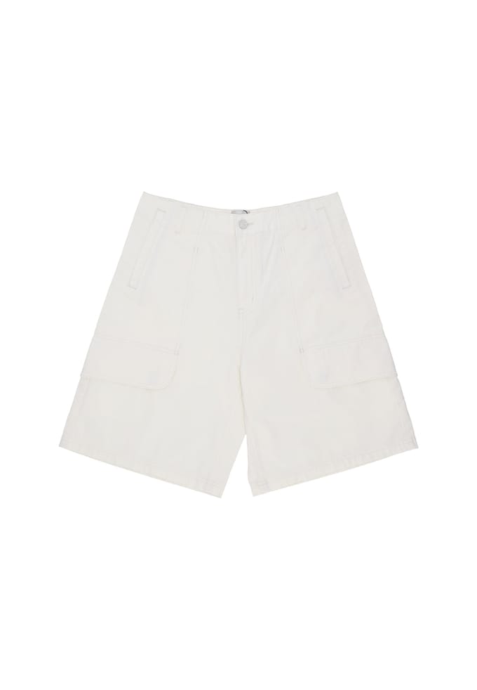 Broek Corto Uomo Canvas Cargo Shorts Cream