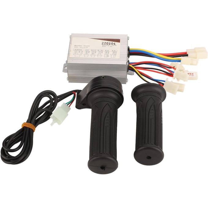 Elektrische Fiets Controller Kit Aluminiumlegering Controller en Gashandvat Set met voor Rijden 24V white