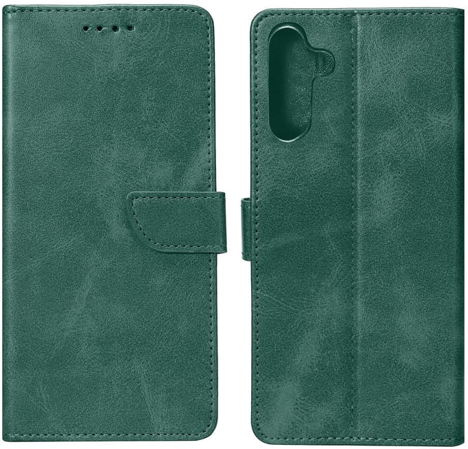 Rixus Bookcase For Samsung Galaxy A54 Dark Green