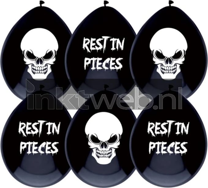 Boland ballonnen Halloween 6 stuks zwart (Origineel)