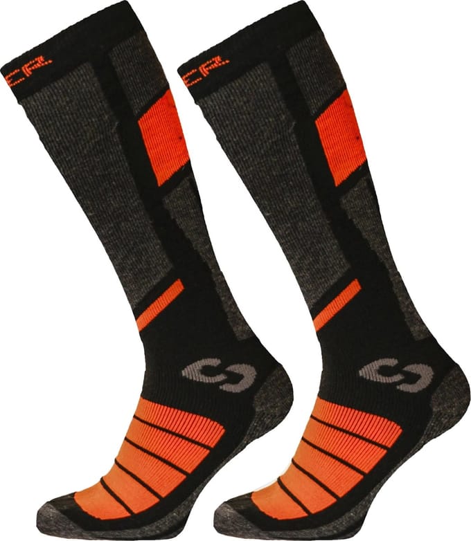 SINNER PRO SOCKS II DOUBLE PACK - Zwart-ORANGE - Unisex - Maat 45-47
