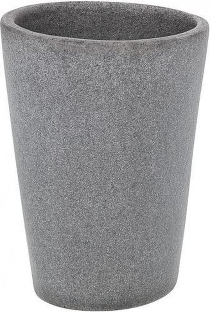 Wenko Pebble Beker 10.7x7.8x8.8cm polyresin Grijs