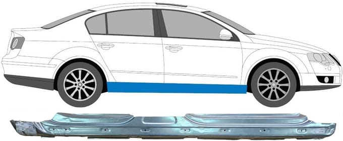 Volledige dorpel voor Volkswagen Passat B6 2005-2010 / Rechts