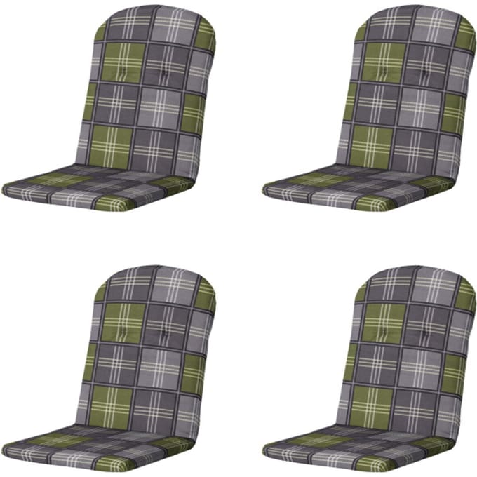 Madison - Kuipstoelkussen Hoge Rug Patchy olive - Ca. 96x45 cm - Set van 4