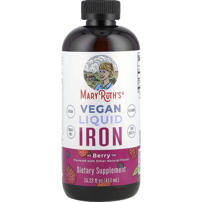 MaryRuth's, Fer liquide végétalien, 4 ans et plus, baies, 15,22 fl oz (450ml)