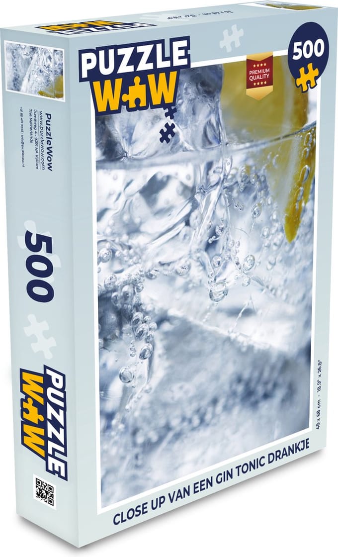 Puzzel Close up van een Gin tonic drankje - Legpuzzel - Puzzel 500 stukjes