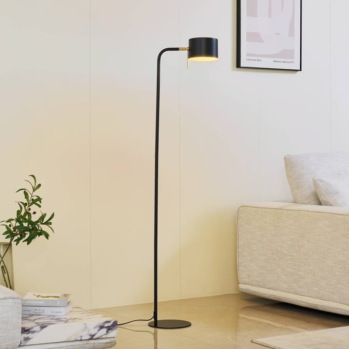 Lindby - vloerlamp - 1licht - Metaal, ijzer - H: 156.5 cm - E27 - zwart
