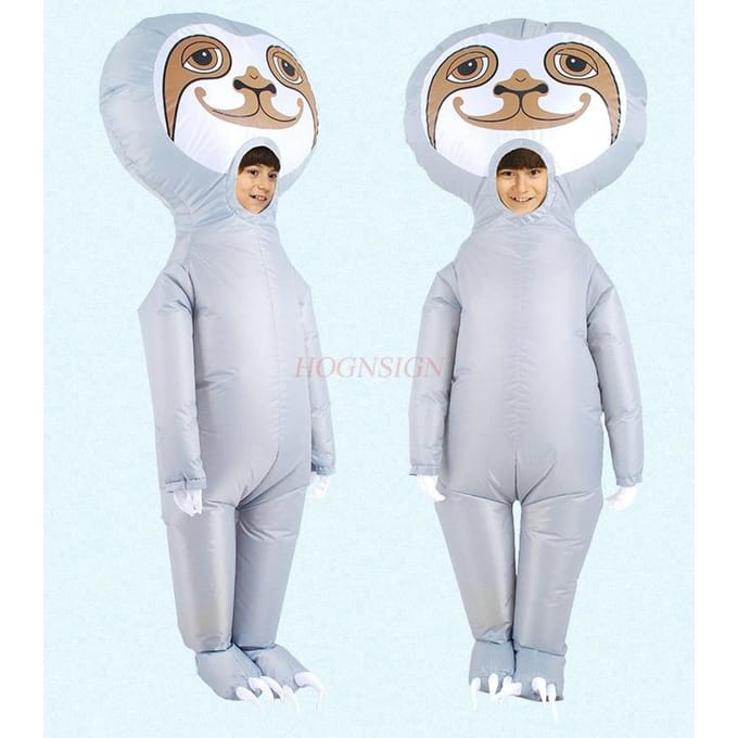 Luiaard Opblaasbare Kleding Cartoon Pop Verkleedkleding Wandelende Props Winkelcentrum Viering Winkel Evenement Feestkleding white