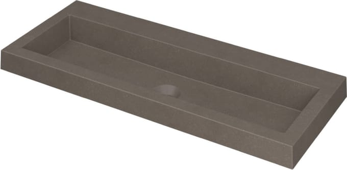 INK Dock wastafel quartz zonder kraangat 100x6x40cm, quartz beton