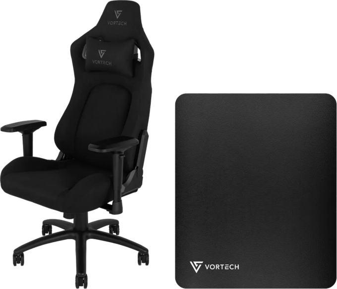 Vortech Pro Gamestoel Zwart + Vloermat