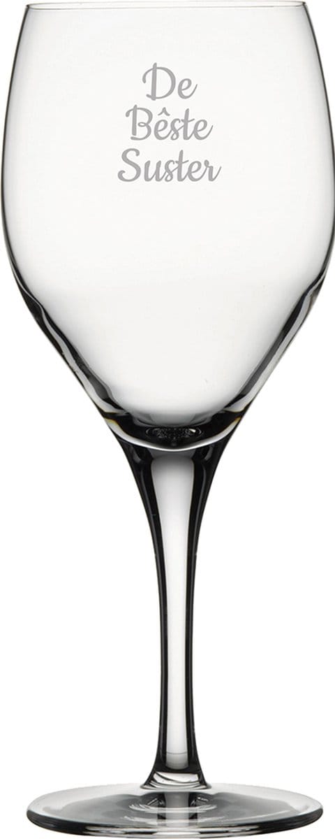 Gegraveerde witte wijnglas 34cl De Bêste Suster