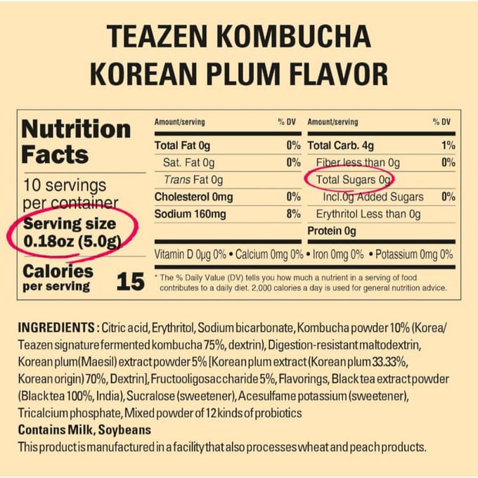 [TEAZEN] Kombucha Thee Koreaanse Pruim #30EA