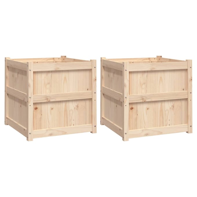 vidaXL - Plantenbakken - 2 - st - cm - massief - grenenhout