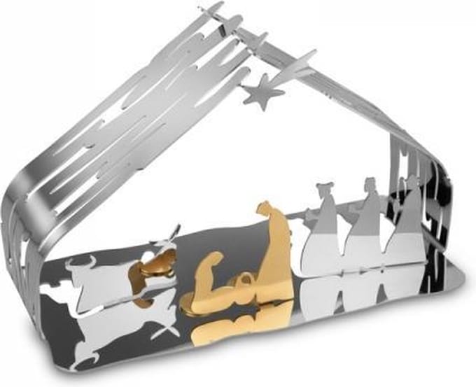 Alessi Kerststal Bark - BM09 - RVS - 10 cm - door Michel Boucquillon & Donia Maaoui