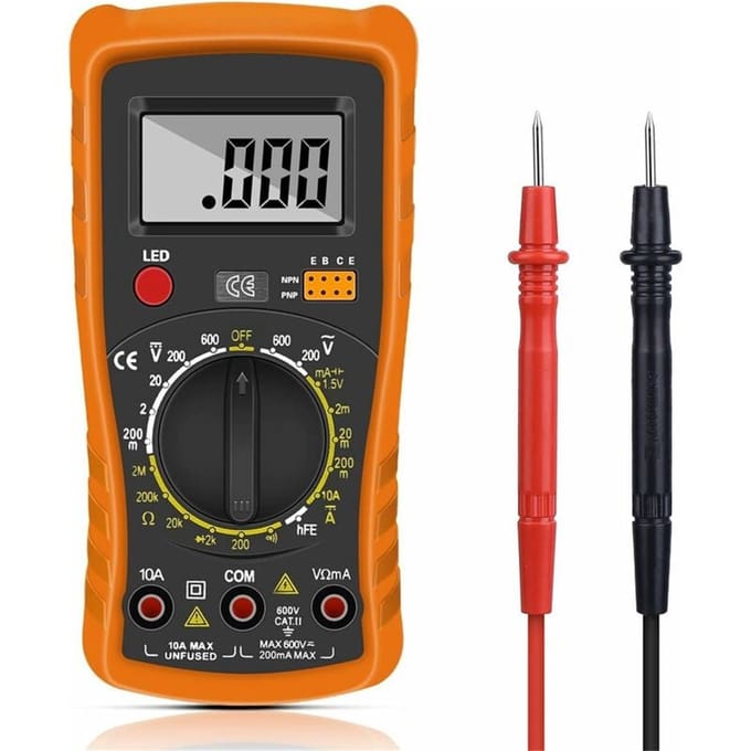 carmdering - Digitale Multimeter Inclusief Stroomkabels - Digitale Multimeter - AC / DC - Multi Meter- volt meter-spanningsmeter-Multimeter digitaal-Multimeters