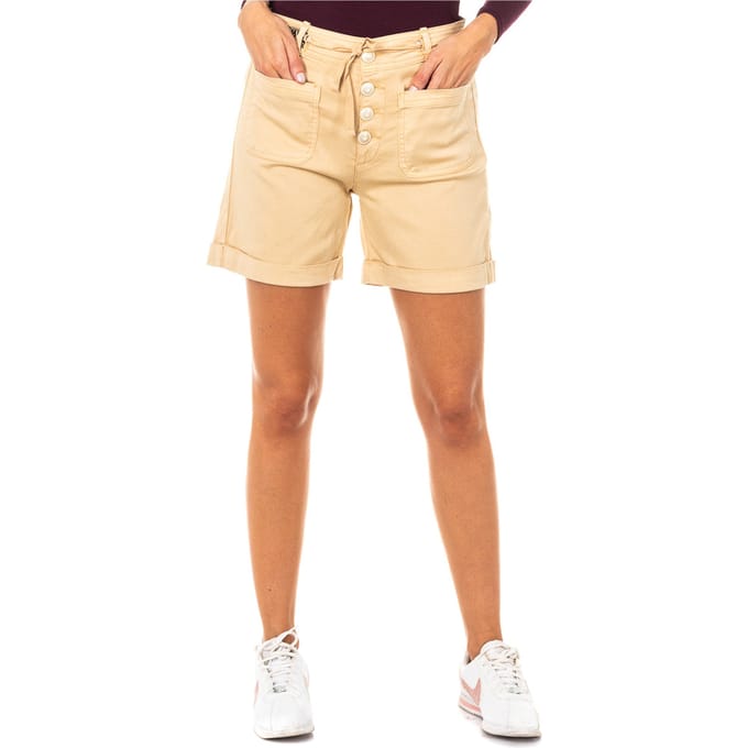 Korte broek met gezoomde onderkant en riemlussen LWB001 dames