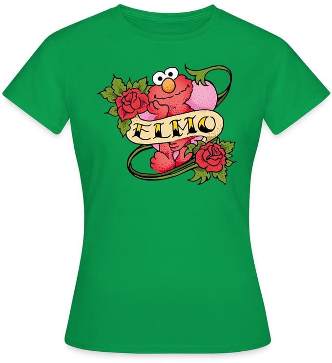 Sesamstraat Elmo Tattoo Vintage T-Shirt Dames