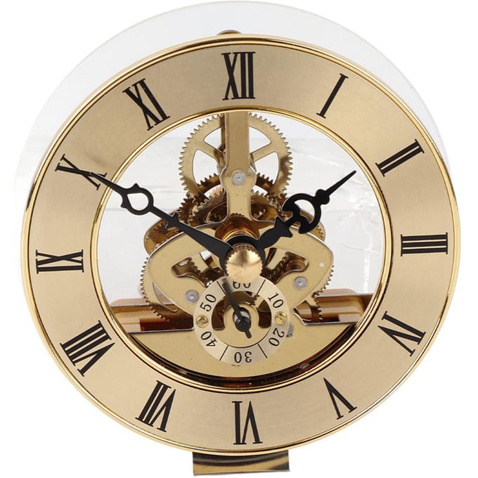 Metaal 86mm Ingebouwde Klok Inzetstuk Quartz Klokhoofd Bureau Knutselklok Accessoires beige