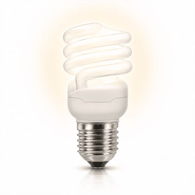 1x Spiraal Spaarlamp E27 - 9W - Daglicht (6400K) - 700 lm - 10 jaar - Niet Dimbaar