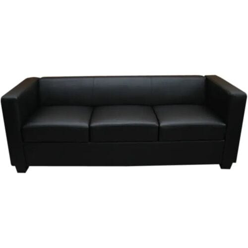 3-zits bank loungebank Lille ~ leder, zwart