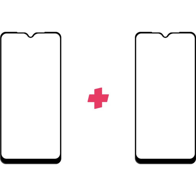 DuoPack: Samsung Galaxy A10s screenprotector gehard glas Edge to Edge