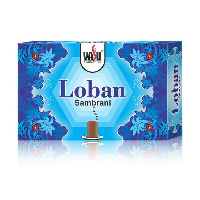Cycle Pure Vasu Loban Sambrani Dhoop Cups voor Pooja Thuis Festivals 70 stuks X 4 Pak met Branderplaat blue