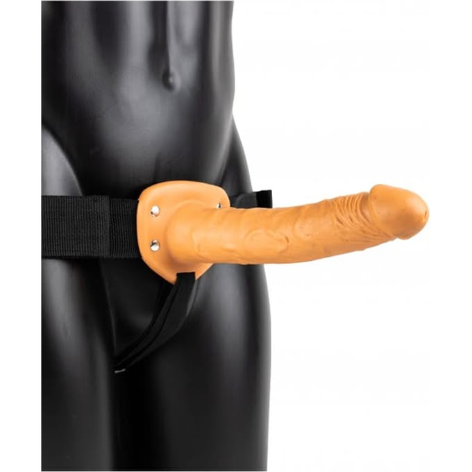 RealRock by Shots Hol Strap-On zonder Ballen - 10 / 24,5 cm dildo - Huidkleur