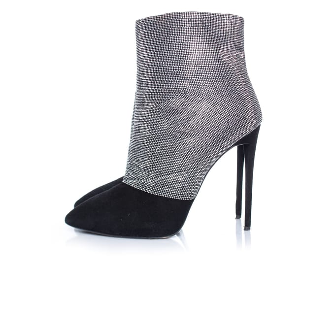 Giuseppe Zanotti kristal mesh enkellaarsjes