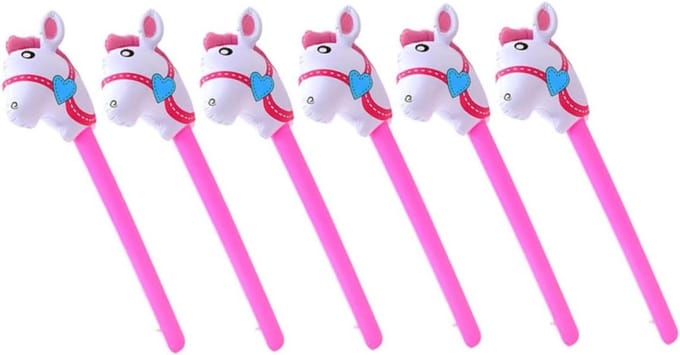 Opblaasbaar Paard - Stokpaard Ballon - Feest Activiteit - Grote Decoratie - 100 cm - Multicolor