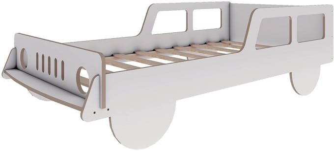 Need Sleep - Autobed voor Kinderen Kinderbed Peuterbed - Jeep - 180x80 cm - Wit MDF